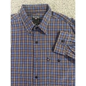 Polo Jeans Co Ralph Lauren Men's Large Blue Plaid Button Down Shirt